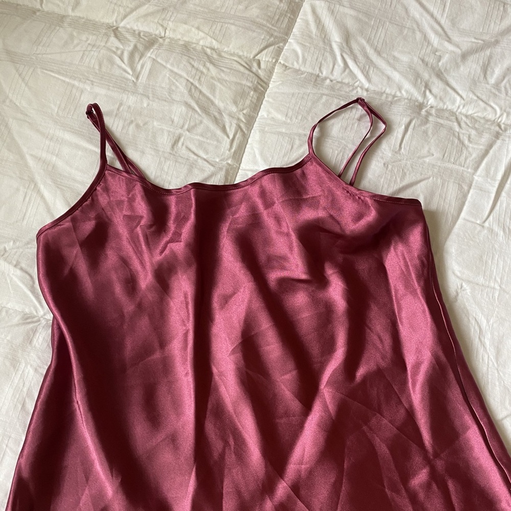 Pink Satin Slip Dress - Picture 6 of 10